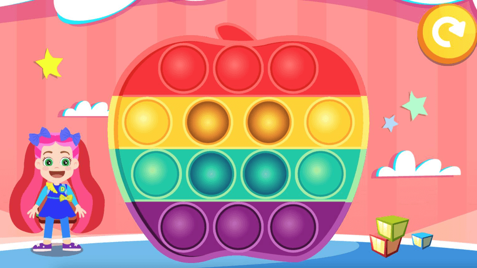 Rainbow Apple Pop it Fidget Toy